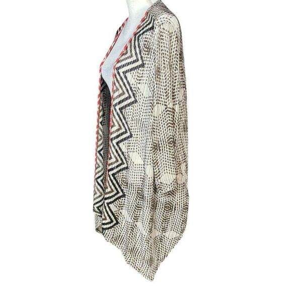 Chicos Cardigan Size XL Sweater Vest Duster Waterfall Brown Boho Long Abstract - Picture 5 of 12